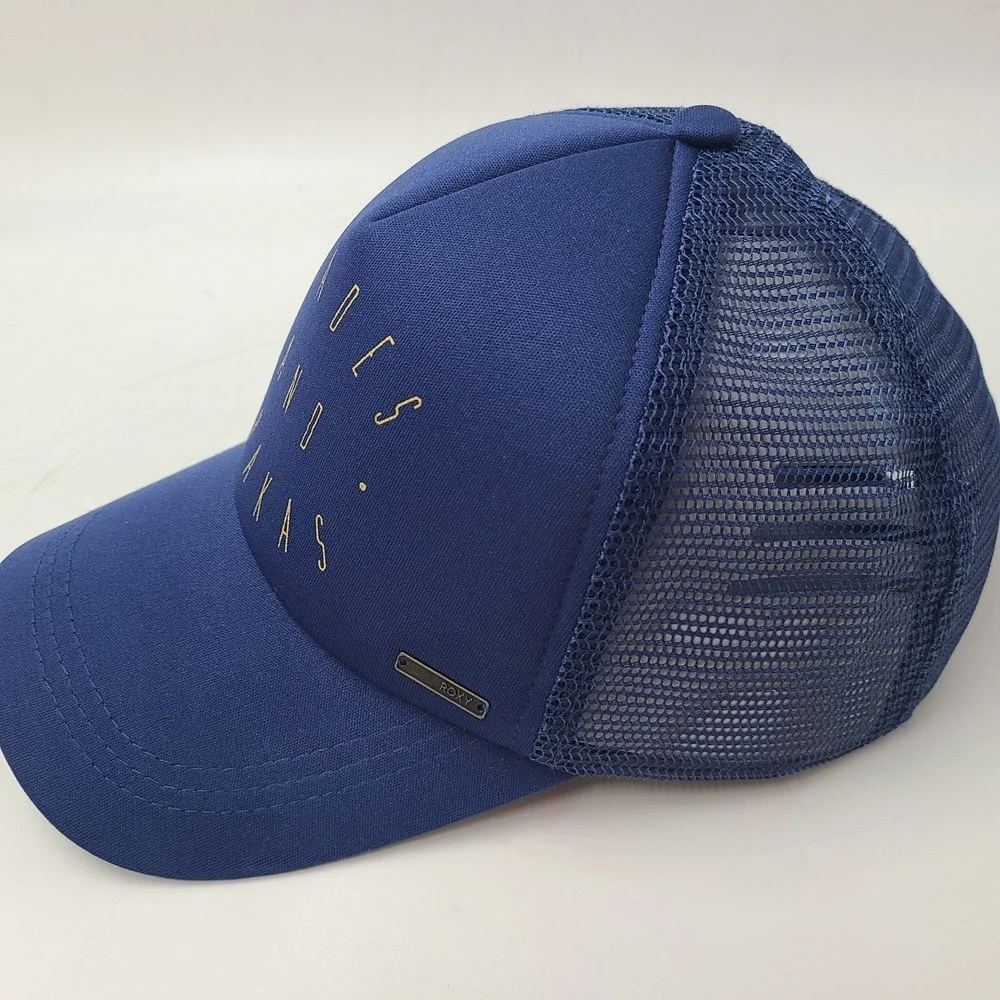 Women Roxy Hat Snapback Trucker Mesh Shades & Shakas Blue Surf Beach Casual Wear